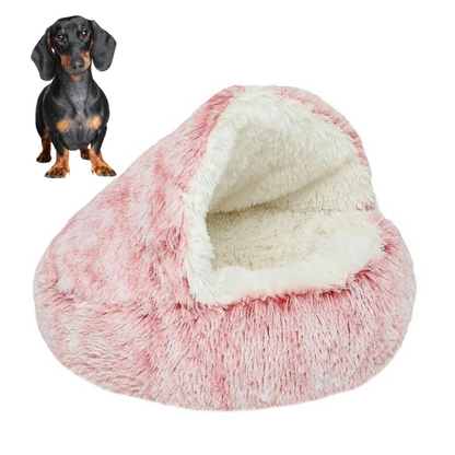 Luxury velvet cave bed for dachshunds, view 4