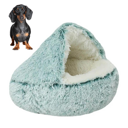 Luxury velvet cave bed for dachshunds, view 6