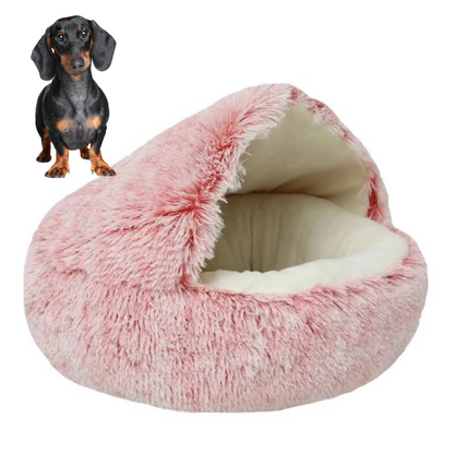 Luxury velvet cave bed for dachshunds, view 5