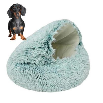 Luxury velvet cave bed for dachshunds, view 7