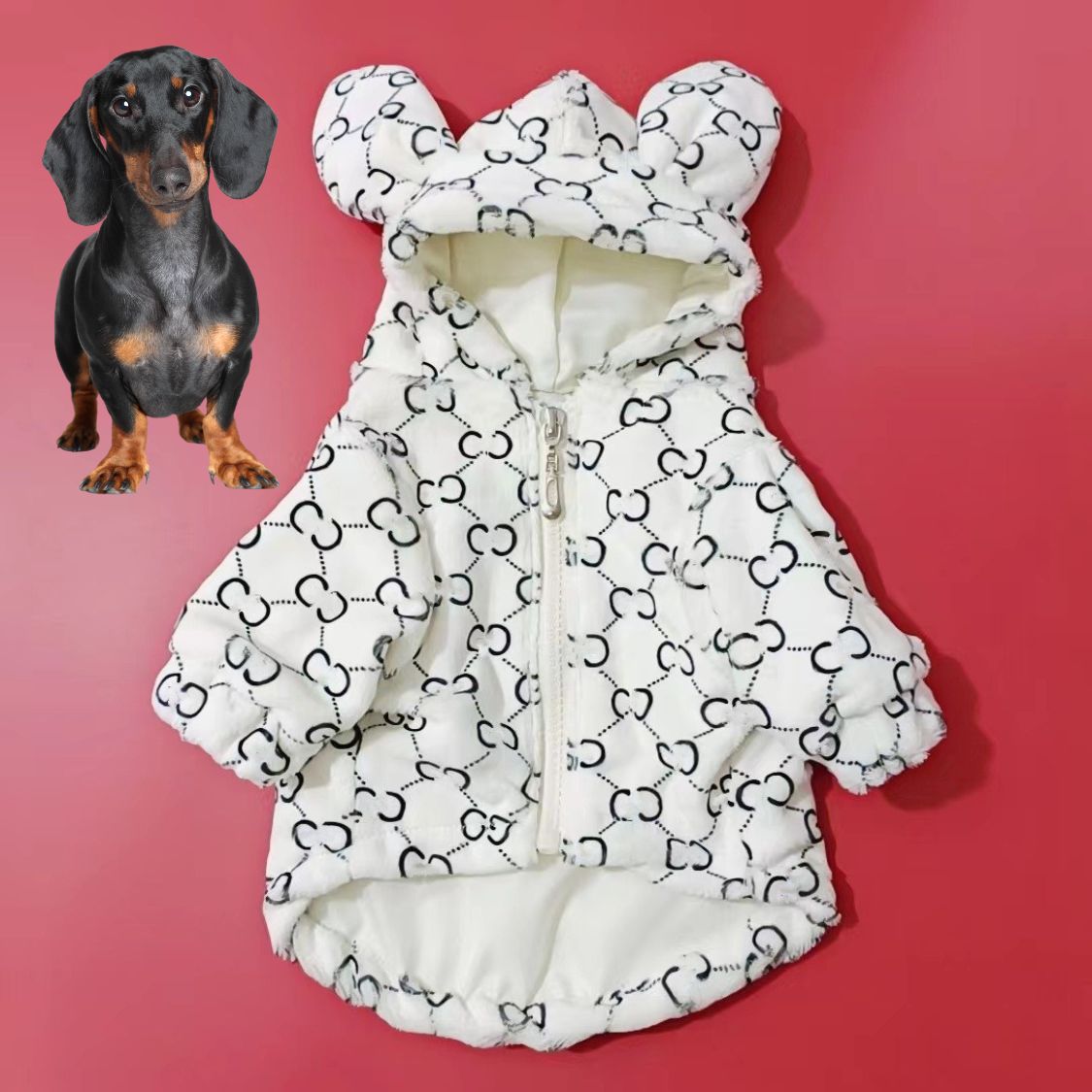 www.doxie.us-Premium-Dachshund-Bear-Hoodies-white