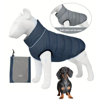 www.doxie.us-Reflective-Dachshund-Padded-Jacket–Double-Sided-Waterproof-and-Cotton-Lined-gray