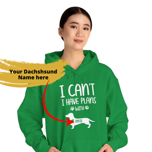 Sudadera con capucha personalizada con nombre de perro salchicha - Sudadera con capucha unisex 