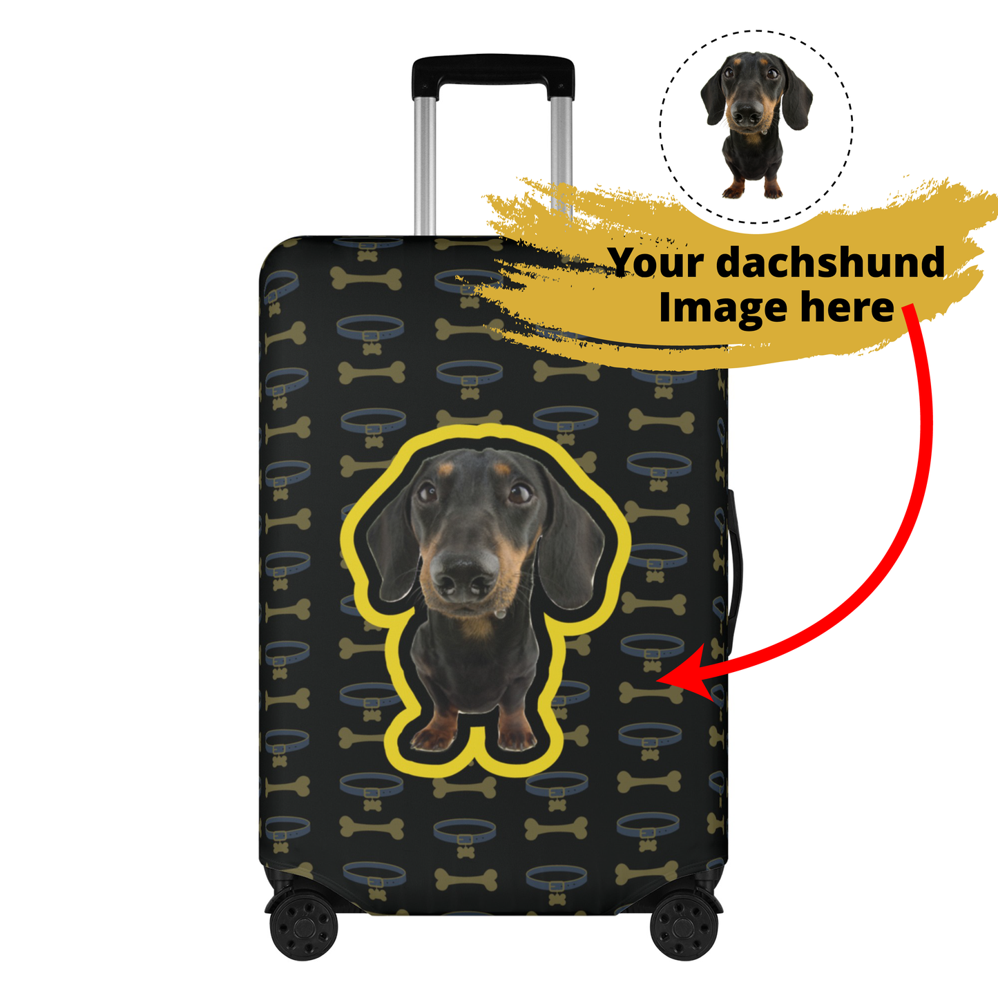 Funda de equipaje personalizada con imagen de Dachshund