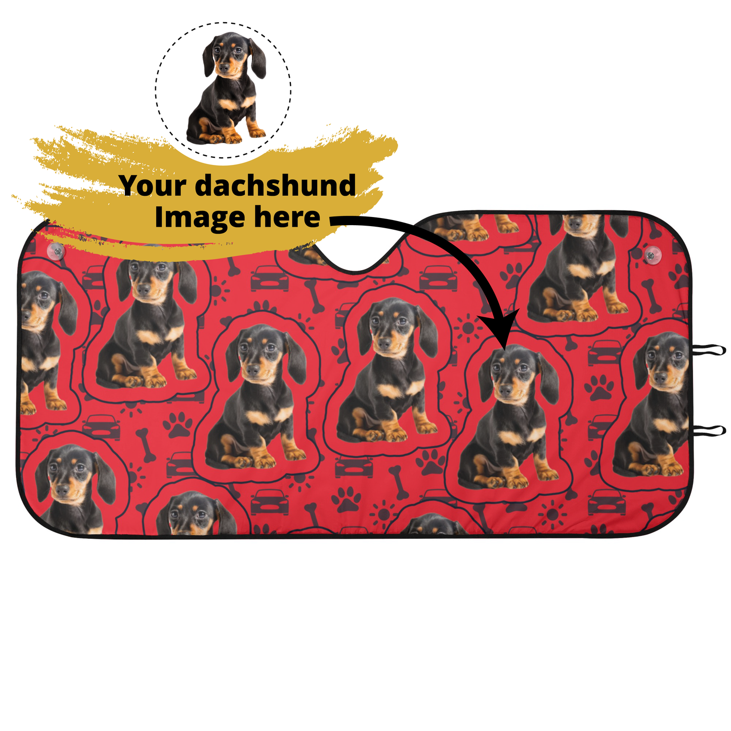 Parasol de coche personalizado con foto de Dachshund