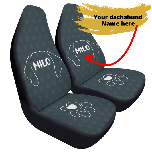 Funda de asiento de coche personalizada con nombre de Dachshunds - Funda de asiento de coche (2 piezas)