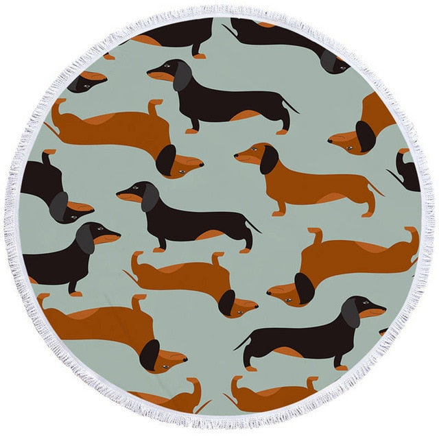 Dachshund Round Beach Towel- Dachshund shop.jpg