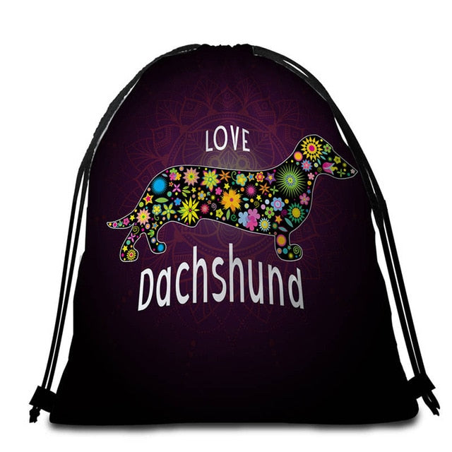 Dachshund Round Beach Towel- Dachshund shop.jpg