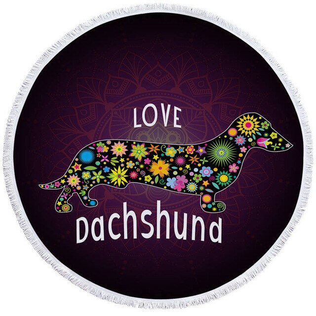 Dachshund Round Beach Towel- Dachshund shop.jpg