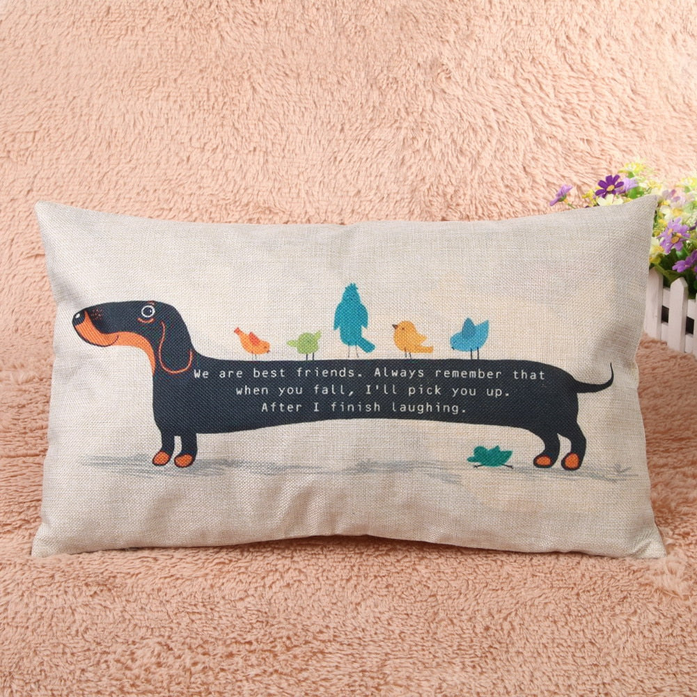 Dachshund Cushion Cover  cotton and linen Pillowcase - Dachshund shop.jpg