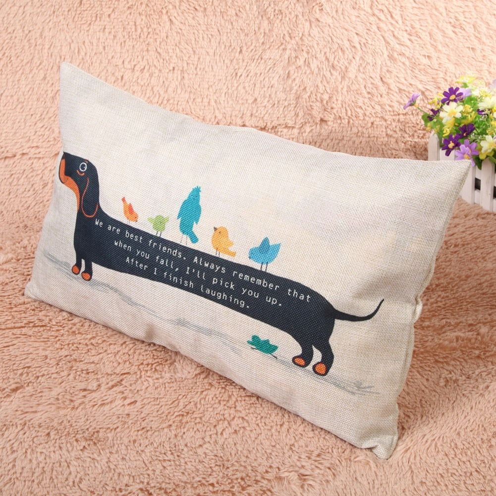 Dachshund Cushion Cover  cotton and linen Pillowcase - Dachshund shop.jpg