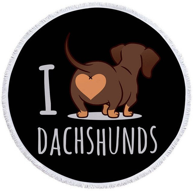 Dachshund Round Beach Towel- Dachshund shop.jpg