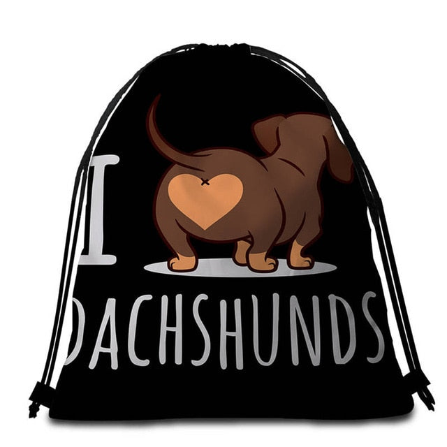 Dachshund Round Beach Towel- Dachshund shop.jpg