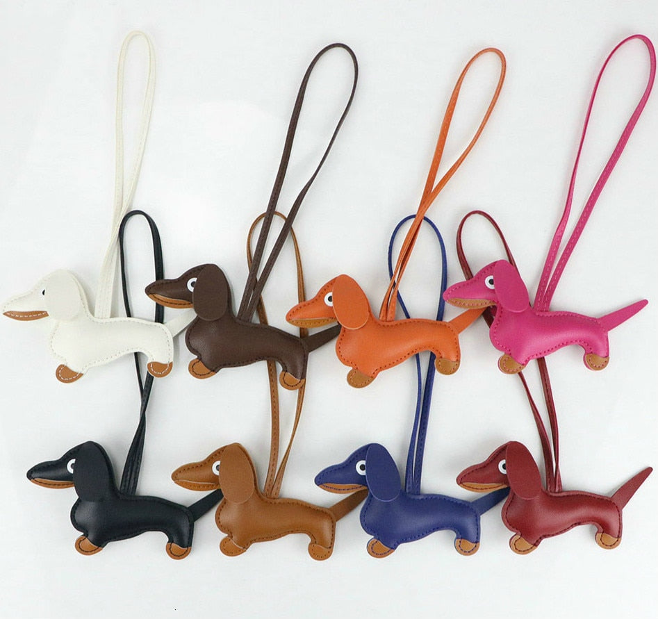 Llavero de cuero PU Dachshund I accesorios para llaveros