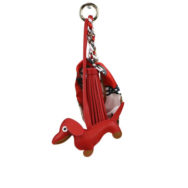 Llavero de cuero PU Dachshund I accesorios para llaveros