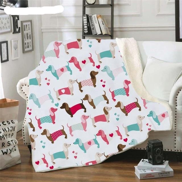 Dachshund Fleece Blanket for Beds - Dachshund Shop.jpg