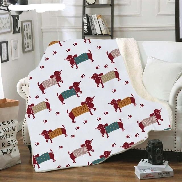 Dachshund Fleece Blanket for Beds - Dachshund Shop.jpg