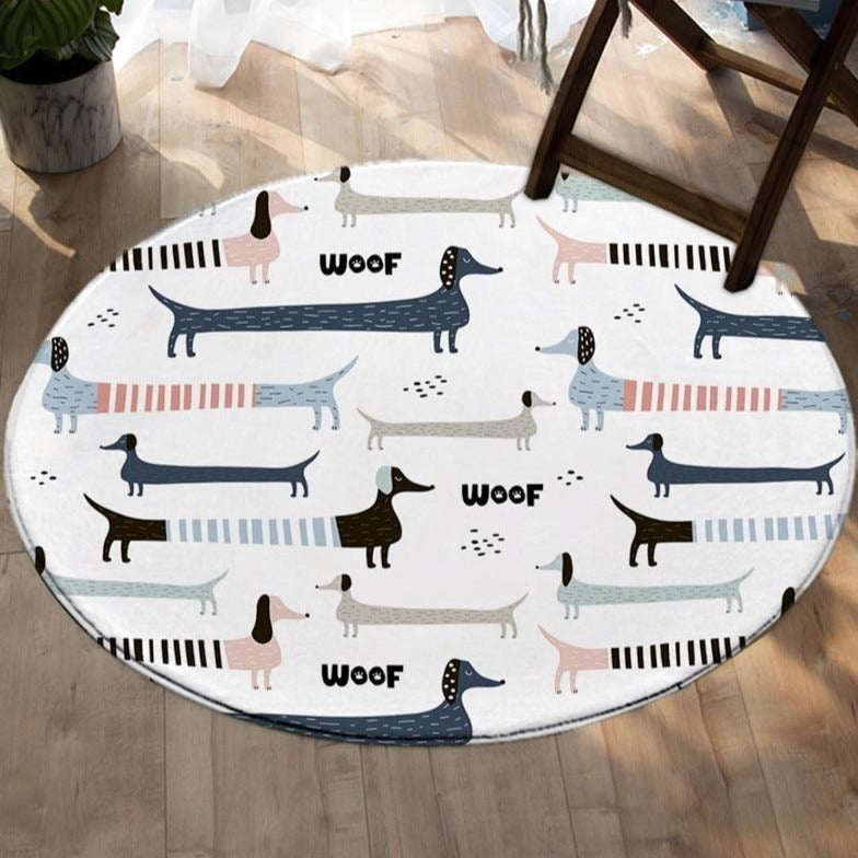 Dachshund Floor Rugs Carpet Round Area Floor Mat