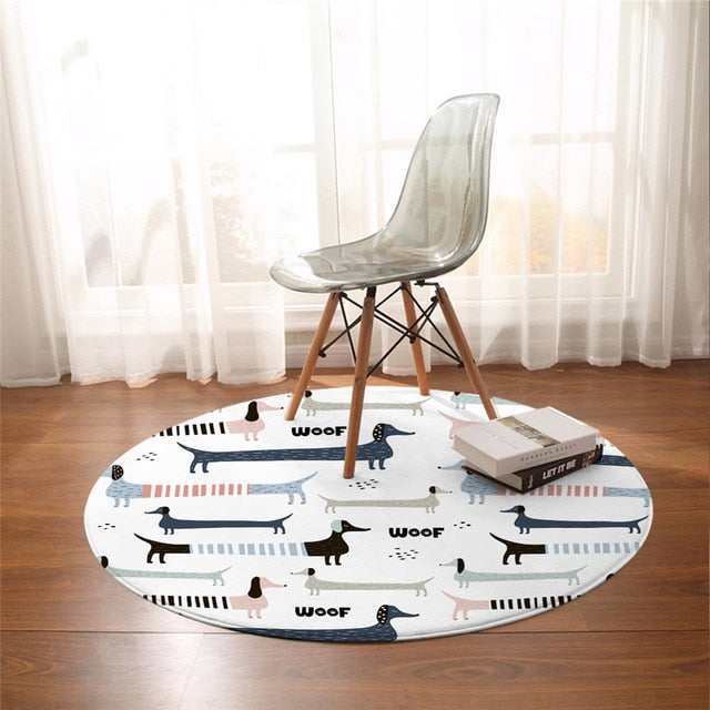 Dachshund Floor Rugs Carpet Round Area Floor Mat