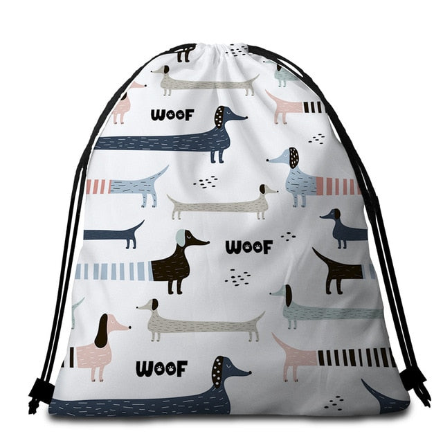 Dachshund Round Beach Towel- Dachshund shop.jpg