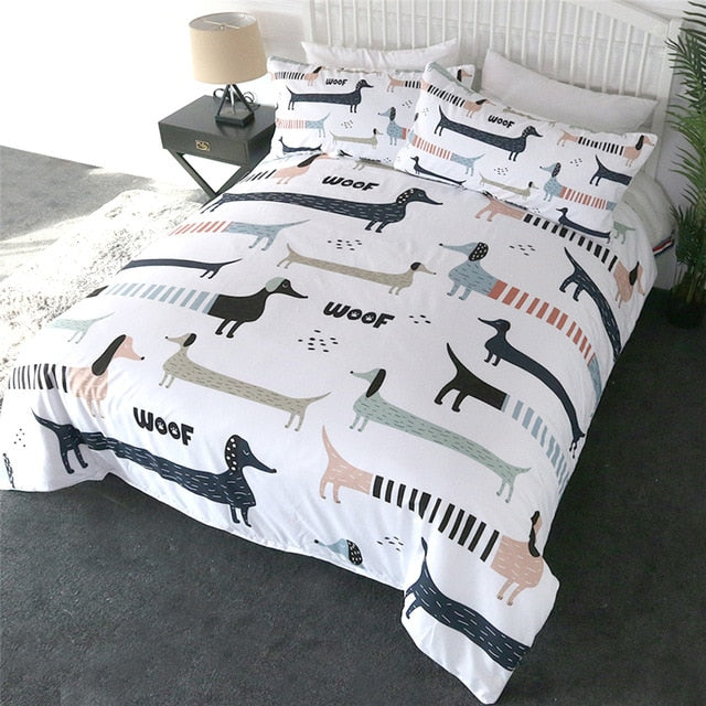 Dachshund Pattern Cute Bedding Set -Dachshund Shop.jpg