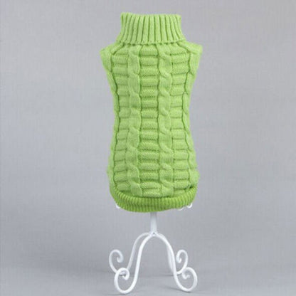 Cable-knit turtleneck winter sweater for dachshunds, view 16