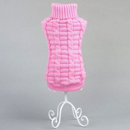 Cable-knit turtleneck winter sweater for dachshunds, view 10
