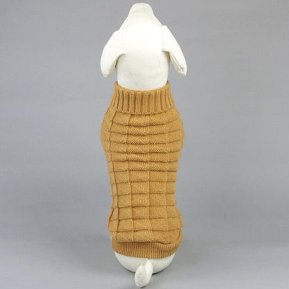 Cable-knit turtleneck winter sweater for dachshunds, view 13