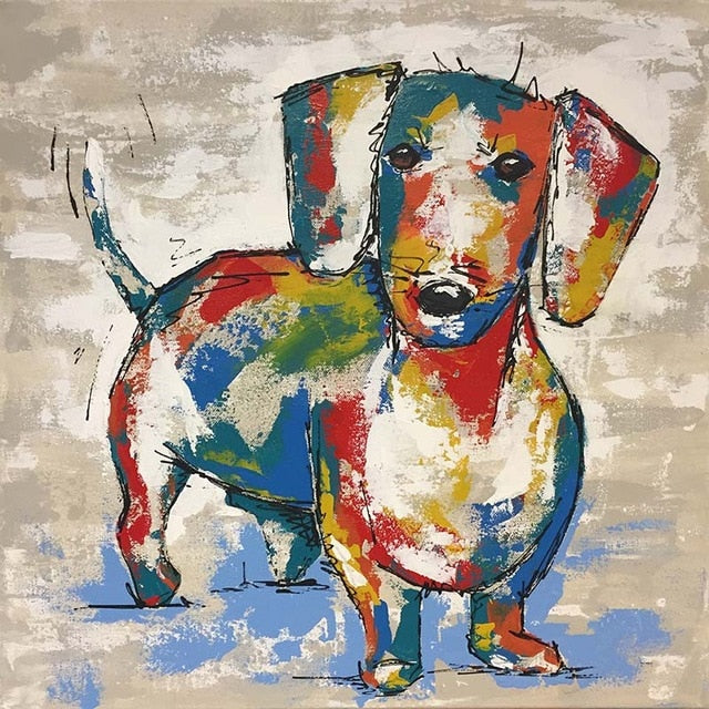 Dachshund Graffiti Canvas Paintings Abstract Dog Wall Art - Dachshund Shop.jpg