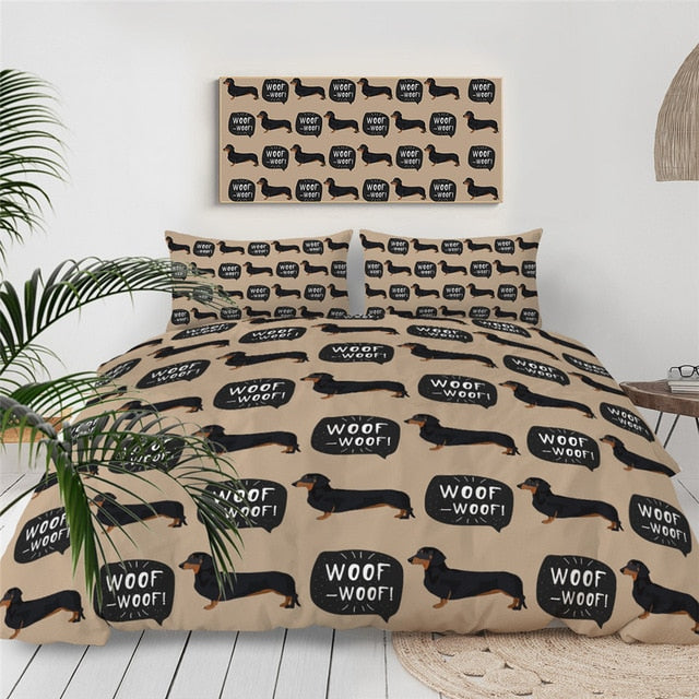 Dachshund Duvet Cover Cute Dachshund Bedspread- Dachshund Shop.jpg