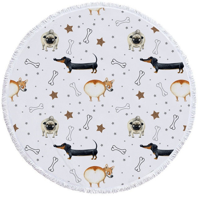 Dachshund Round Beach Towel- Dachshund shop.jpg