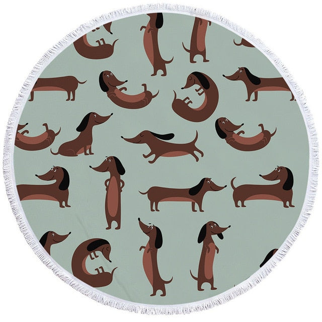 Dachshund Round Beach Towel- Dachshund shop.jpg