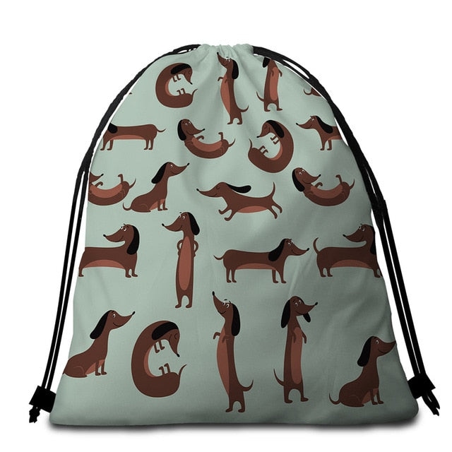 Dachshund Round Beach Towel- Dachshund shop.jpg