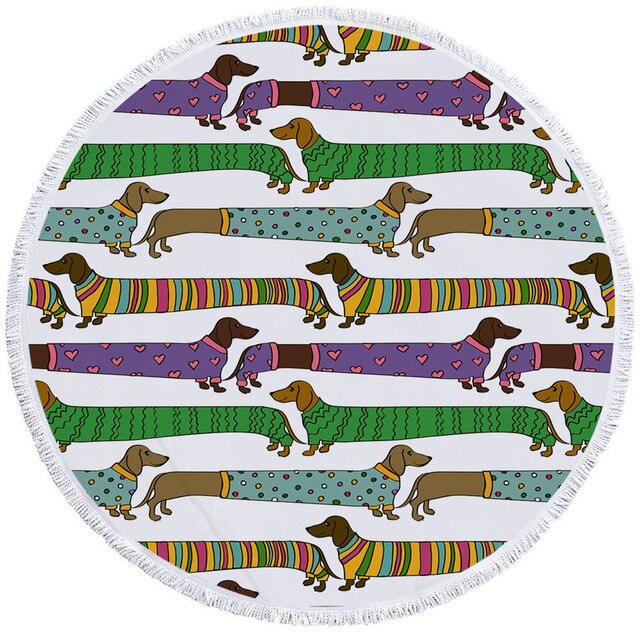 Dachshund Round Beach Towel- Dachshund shop.jpg