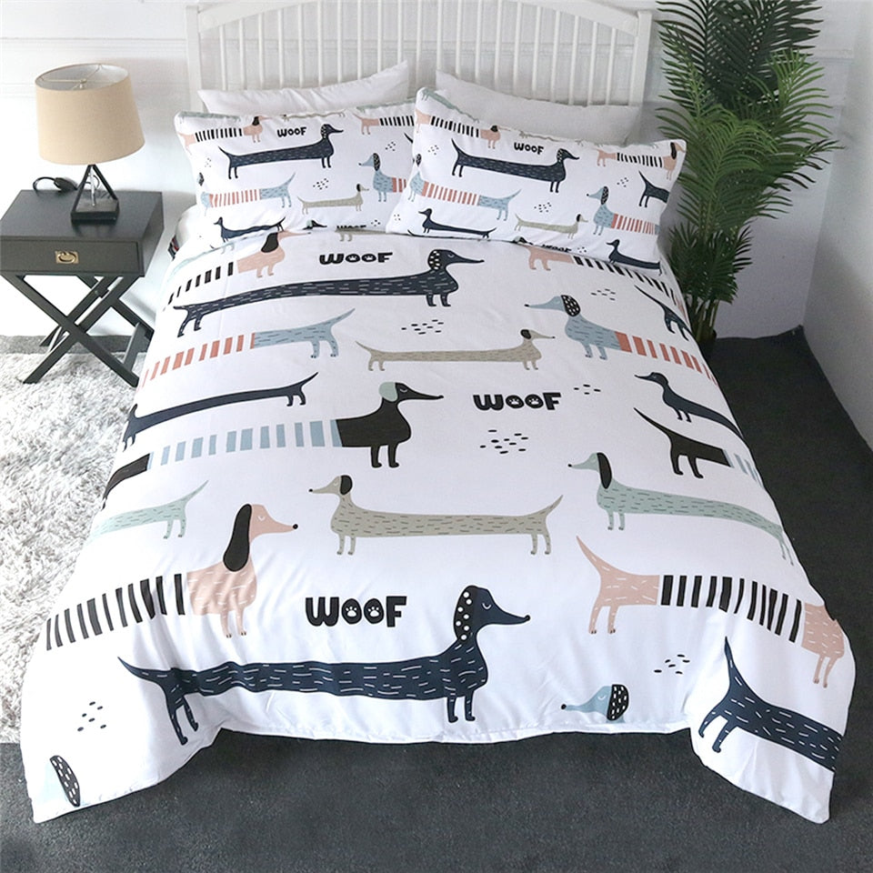 Dachshund Pattern Cute Bedding Set -Dachshund Shop.jpg