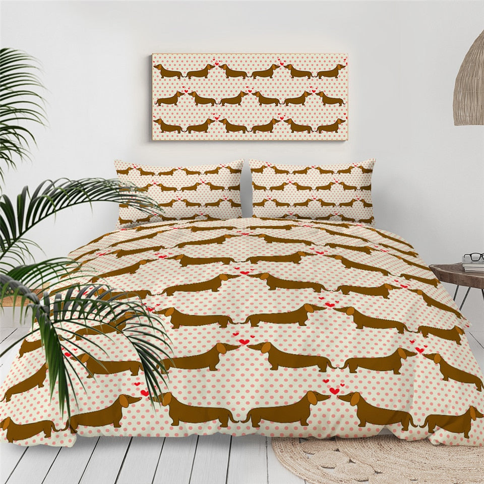 Dachshund Pattern Cute Bedding Set -Dachshund Shop.jpg