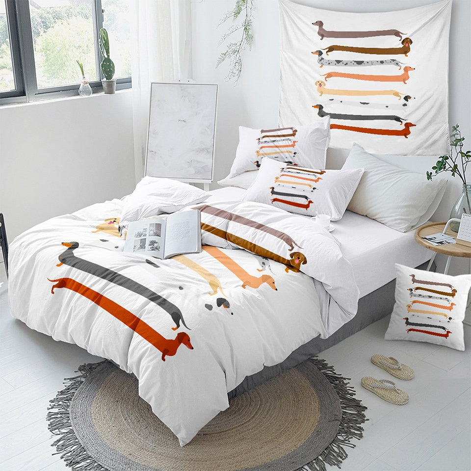 Dachshund Pattern Cute Bedding Set -Dachshund Shop.jpg