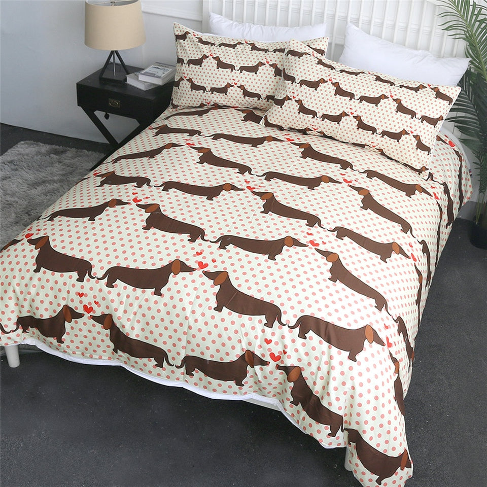 Dachshund Pattern Cute Bedding Set -Dachshund Shop.jpg