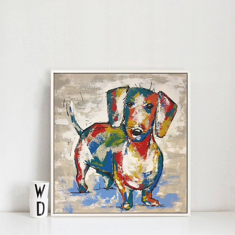 Dachshund Graffiti Canvas Paintings Abstract Dog Wall Art - Dachshund Shop.jpg