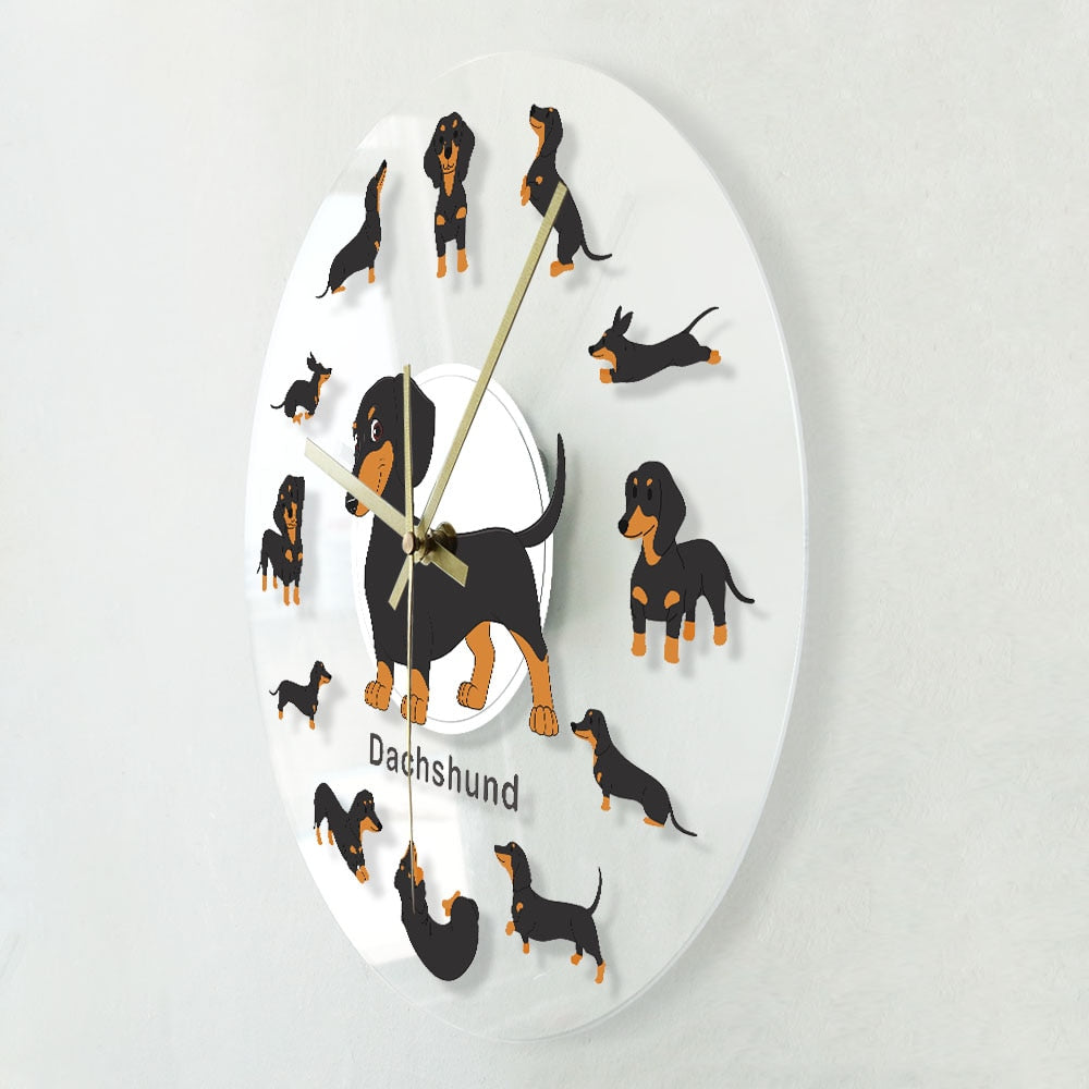 Dachshund Wall Clock Modern Wall Watch with RGB LED Light - Dachshund Shop