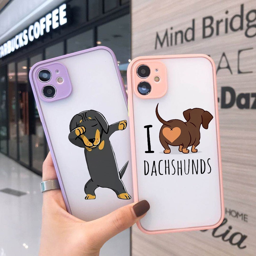 Dachshunds Phone Case For iPhone Transparent Hard Cover - Dachshund shop.jpg