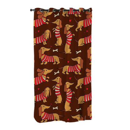 Dachshund Shower Curtain Cute Puppy Cartoon Decorative- Dachshund Shop.jpg