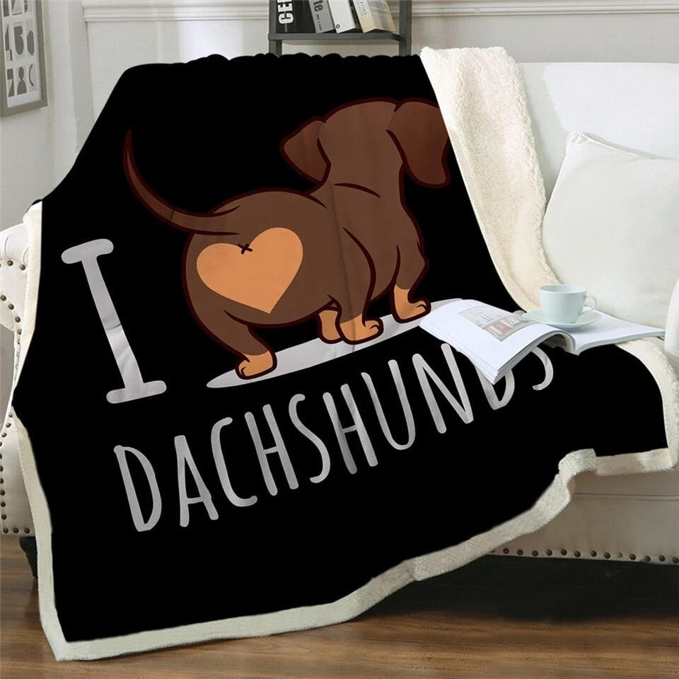 Dachshund Blanket 3D Printed Kids Bedding - Dachshund Shop