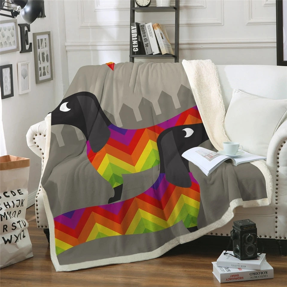 Dachshund Blanket 3D Printed Kids Bedding - Dachshund Shop