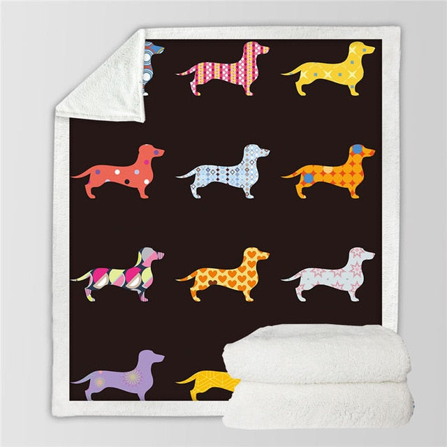 Dachshund Blanket 3D Printed Kids Bedding - Dachshund Shop