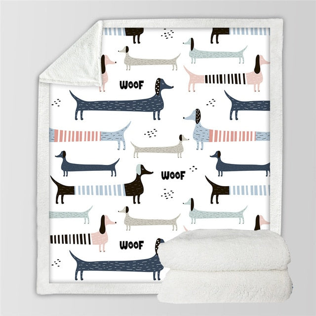 Dachshund Blanket 3D Printed Kids Bedding - Dachshund Shop