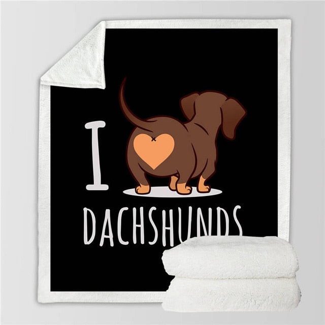 Dachshund Blanket 3D Printed Kids Bedding - Dachshund Shop