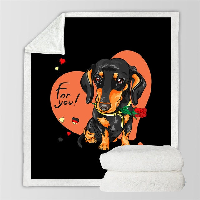 Dachshund Blanket 3D Printed Kids Bedding - Dachshund Shop