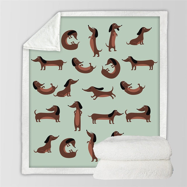 Dachshund Blanket 3D Printed Kids Bedding - Dachshund Shop