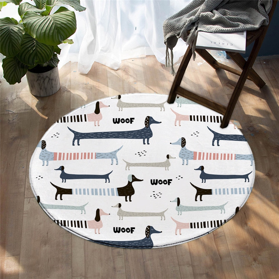 Dachshund Floor Rugs Carpet Round Area Floor Mat- Dachshund Shop.jpg